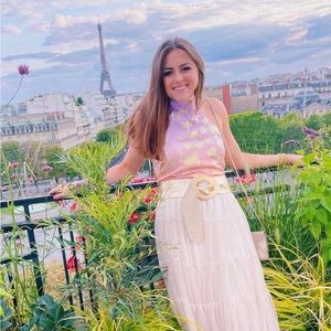 LoveShackFancy Sparkly Halter Tie Top